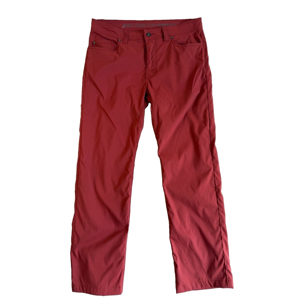 Prana Zion Slim Fit Nylon Hiking Pants Mens 34 RARE Red Outdoors Gorpcore